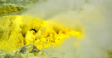 Natural sulphur in a volcanic spring vent.