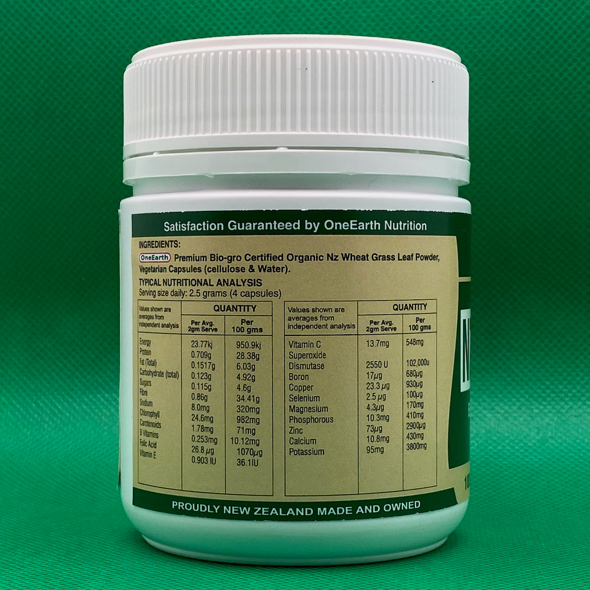 NZ Wheat Grass 100 Capsules